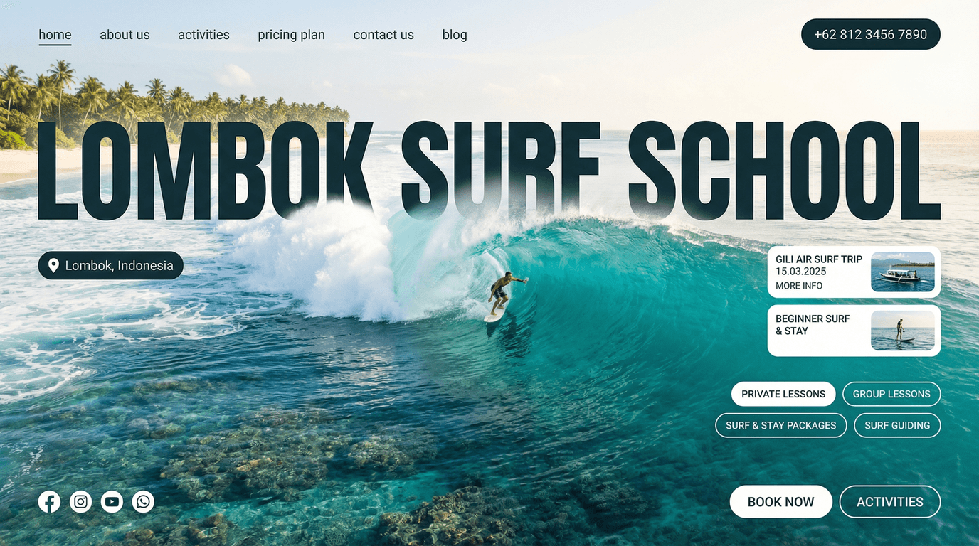 Lombok Surf School - Booking Engine