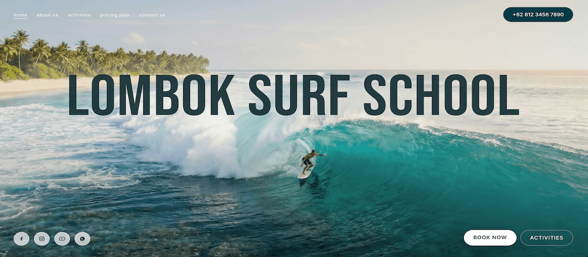 Lombok Surf School website gallery image 1